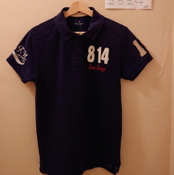 Y2K 2010s Scotch & Soda Short Sleeve Polo Navy Shirt 8 14 San Diego CA - Picture 3 of 13